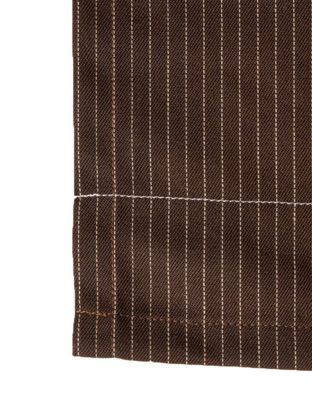 Brown Knee-Length Bistro Apron with White Stripes - Kloth Studio Inc. - klothstudio.com