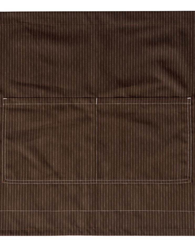 Brown Knee-Length Bistro Apron with White Stripes - Kloth Studio Inc. - klothstudio.com