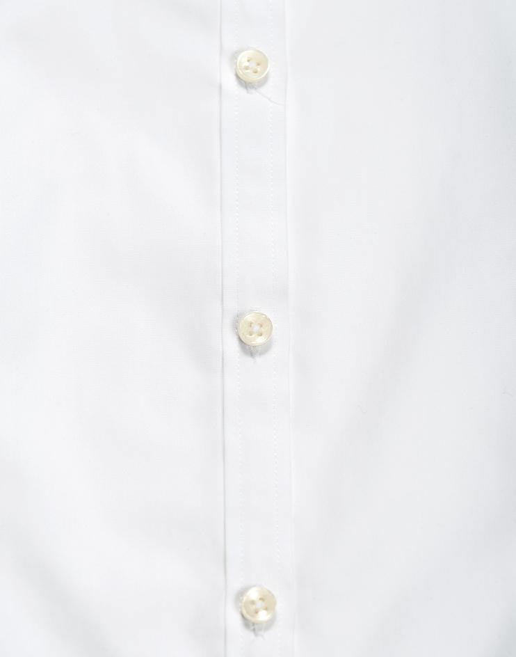 White Collared Shirt with Burgundy Contrast Collar - Kloth Studio Inc. - klothstudio.com
