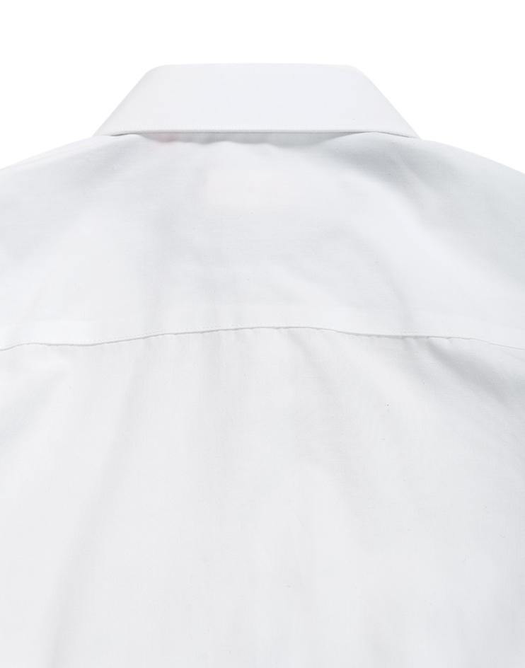 White Collared Shirt with Burgundy Contrast Collar - Kloth Studio Inc. - klothstudio.com
