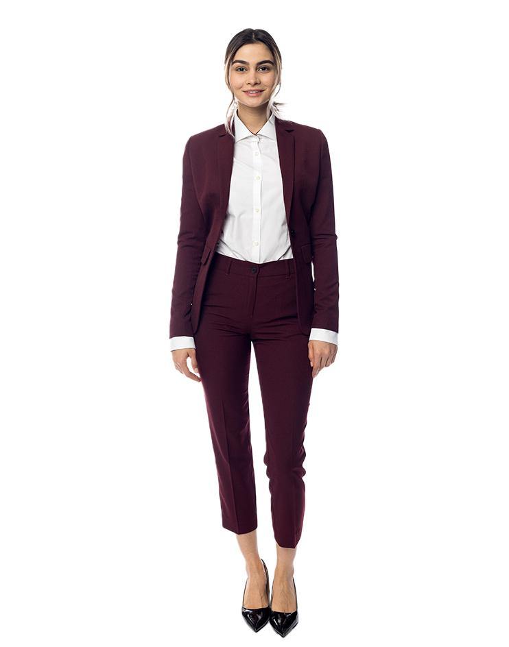 Burgundy Women's Suit Trousers