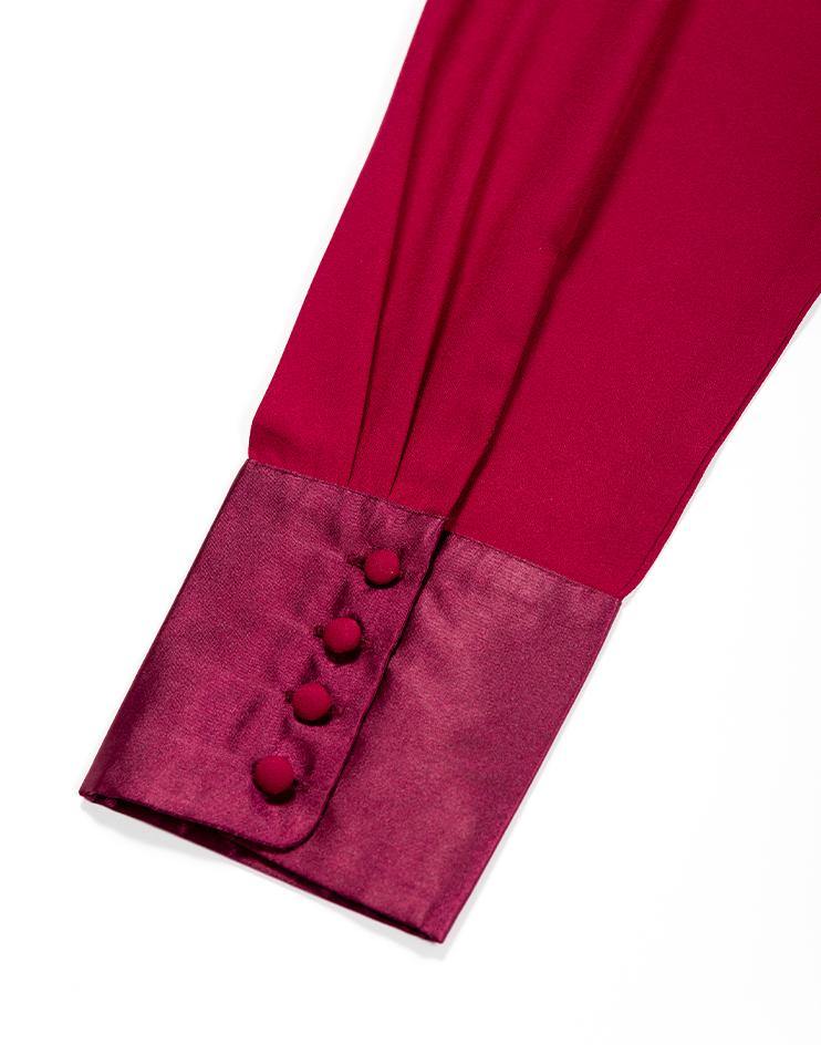 Burgundy Bow Blouse - Kloth Studio Inc. - klothstudio.com