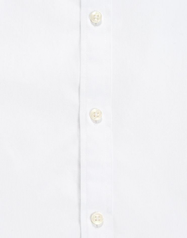 White Collared Shirt with Burgundy Contrast Collar - Kloth Studio Inc. - klothstudio.com