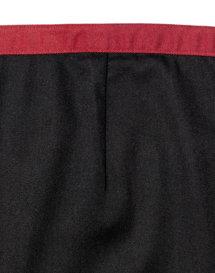 Black Bistro Apron with Burgundy Ties - Kloth Studio Inc. - klothstudio.com