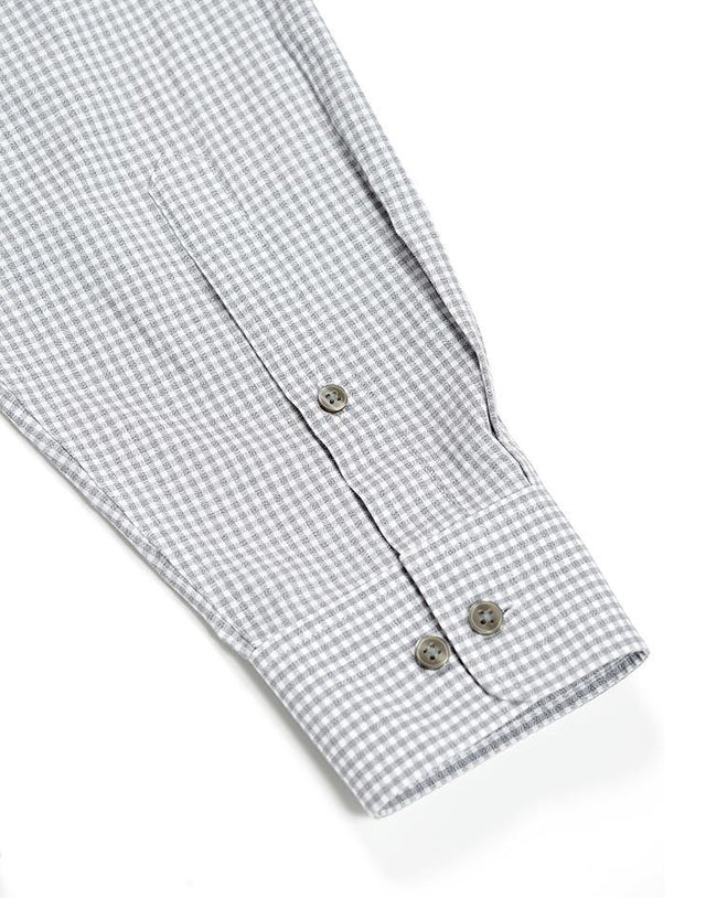 Grey and White Checkered Shirt - Kloth Studio Inc. - klothstudio.com