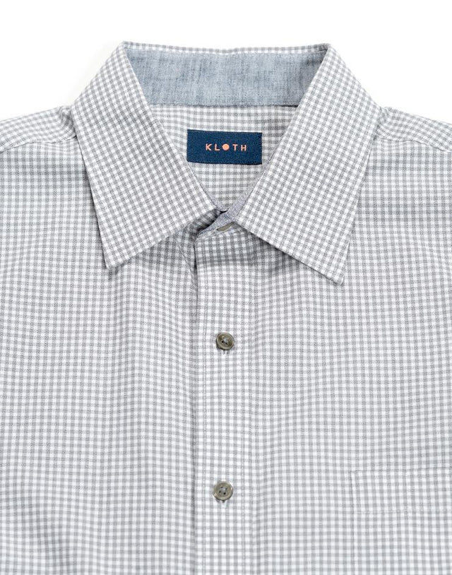Grey and White Checkered Shirt - Kloth Studio Inc. - klothstudio.com
