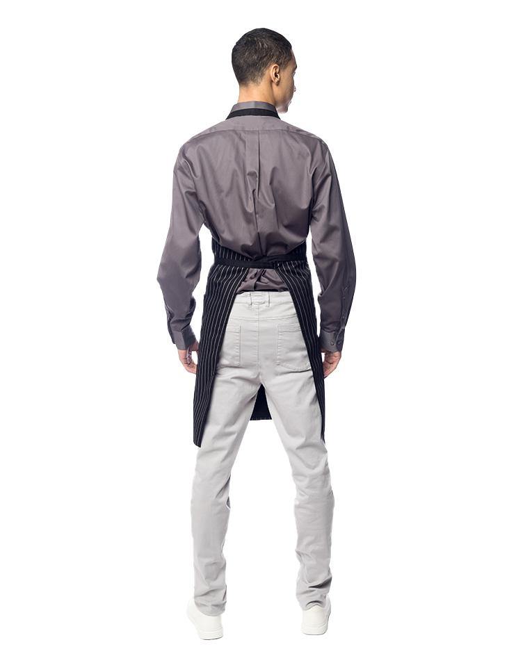 Black and Grey Stripped Bib Apron - Kloth Studio Inc. - klothstudio.com