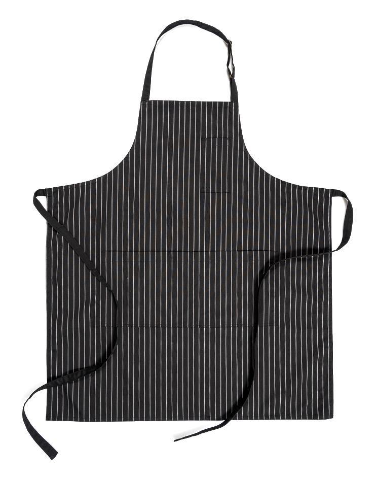 Black and Grey Stripped Bib Apron - Kloth Studio Inc. - klothstudio.com