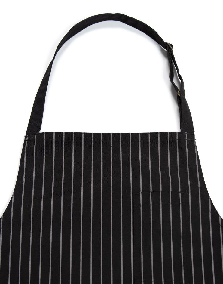 Black and Grey Stripped Bib Apron - Kloth Studio Inc. - klothstudio.com