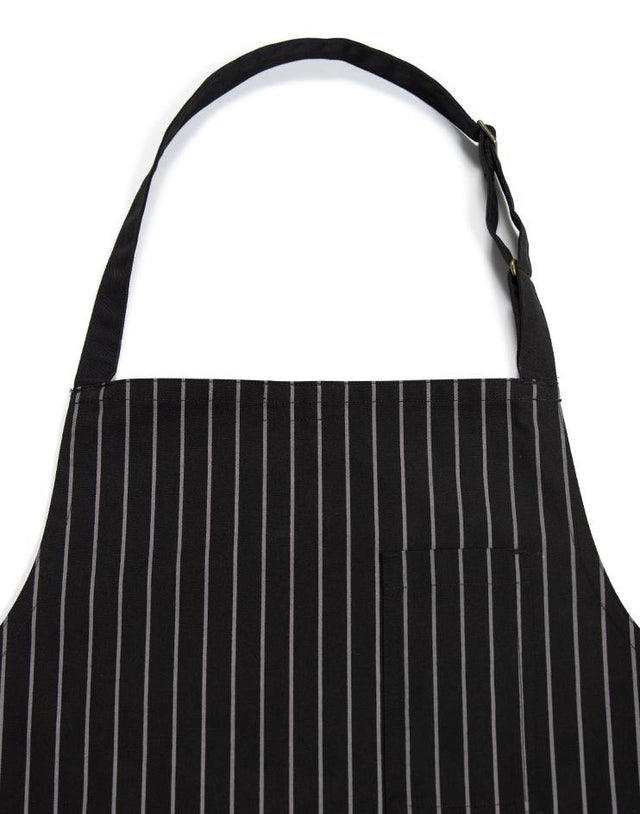 Black and Grey Stripped Bib Apron - Kloth Studio Inc. - klothstudio.com
