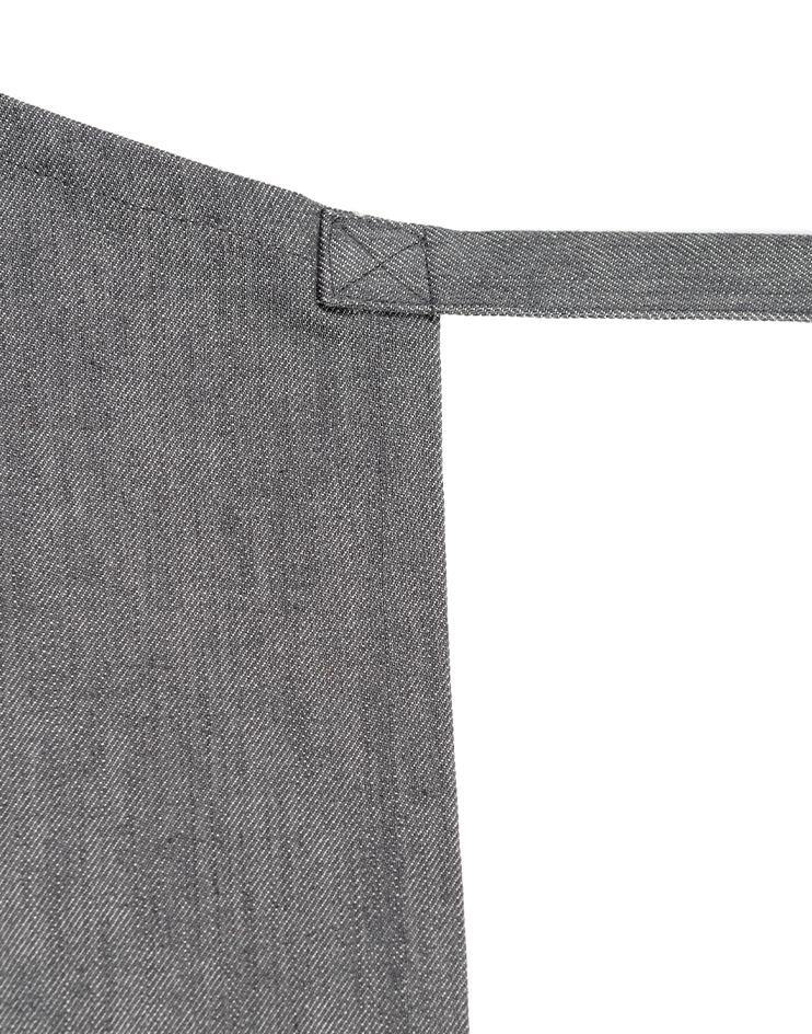 Grey Bib Apron with Brown Leather Neck Strap - Kloth Studio Inc. - klothstudio.com