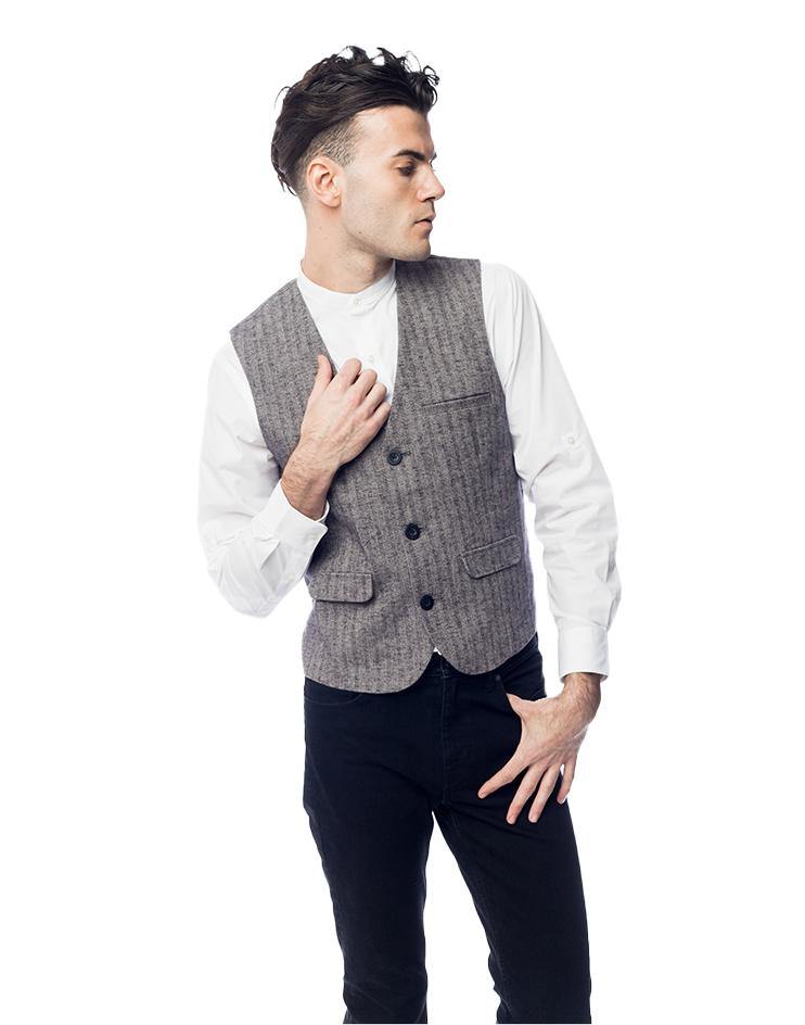 White Mandarin Collar Shirt - Kloth Studio Inc. - klothstudio.com