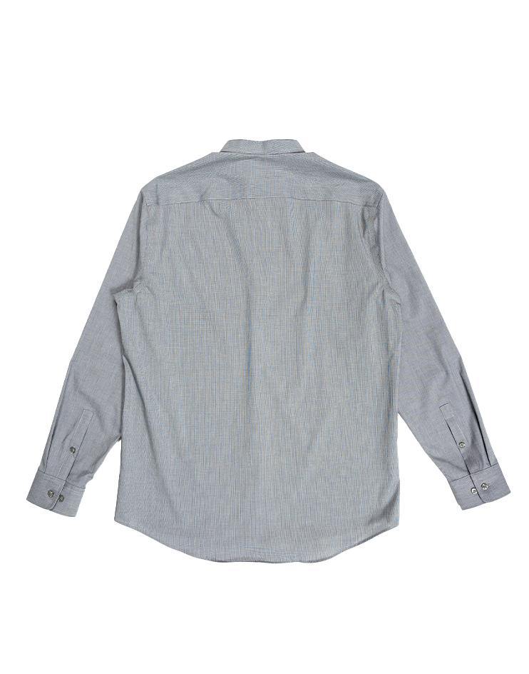 Grey Mandarin Collar Shirt - Kloth Studio Inc. - klothstudio.com