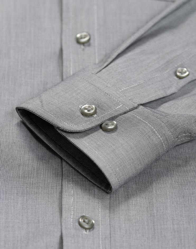 Grey Mandarin Collar Shirt - Kloth Studio Inc. - klothstudio.com
