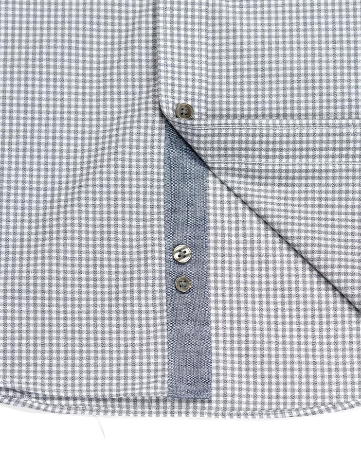 Grey and White Checkered Shirt - Kloth Studio Inc. - klothstudio.com