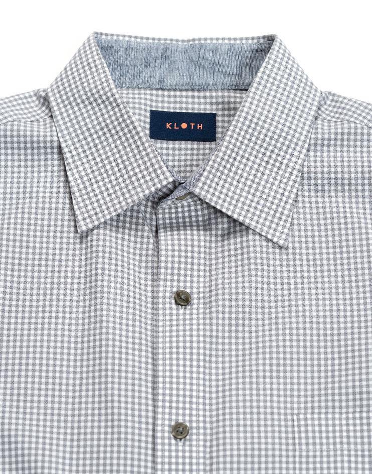 Grey and White Checkered Shirt - Kloth Studio Inc. - klothstudio.com
