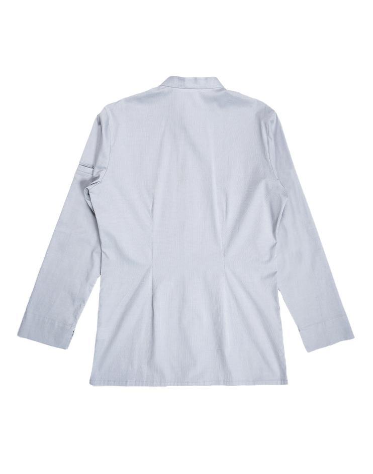 Light Grey Mandarin Collar Shirt - Kloth Studio Inc. - klothstudio.com