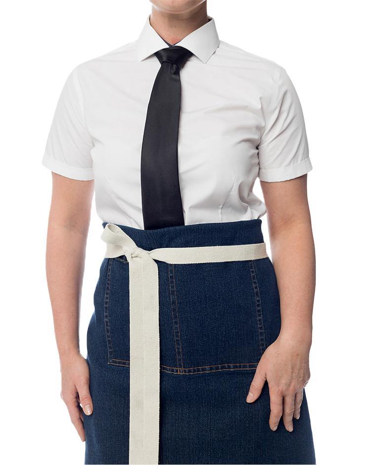 Dark Denim Bistro Apron with Contrast Straps - Kloth Studio Inc. - klothstudio.com