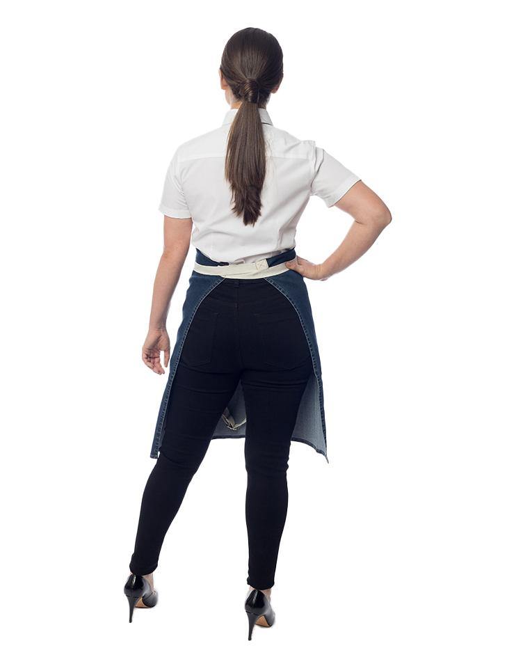 Dark Denim Bistro Apron with Contrast Straps - Kloth Studio Inc. - klothstudio.com