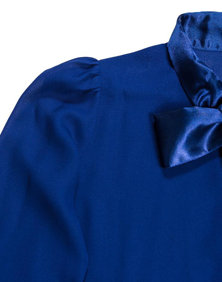 Navy Bow Blouse - Kloth Studio Inc. - klothstudio.com