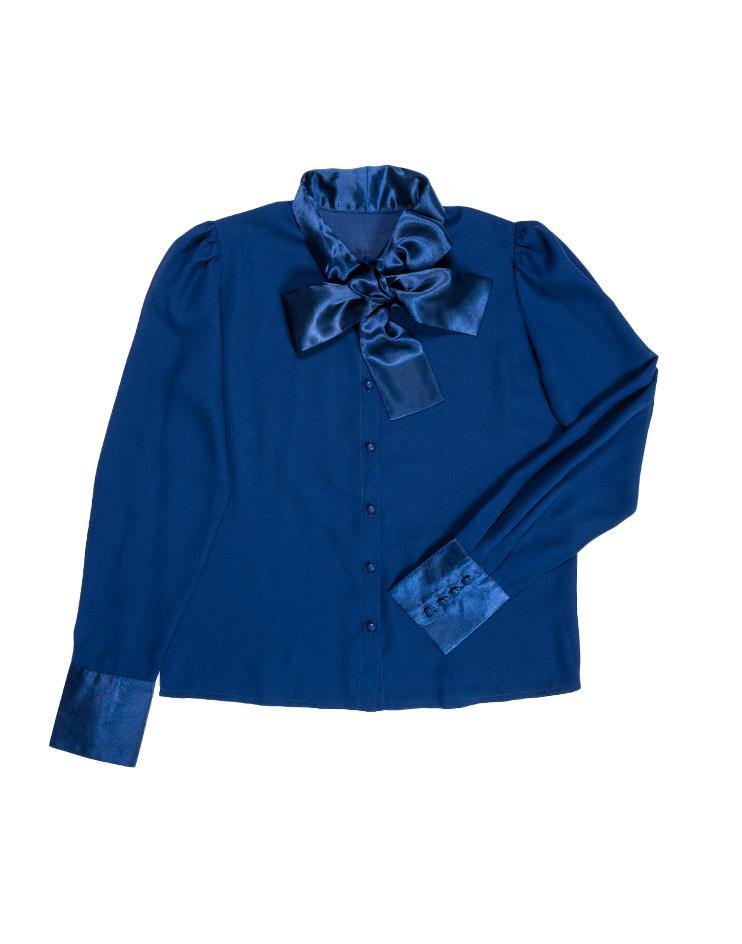 Navy Bow Blouse - Kloth Studio Inc. - klothstudio.com