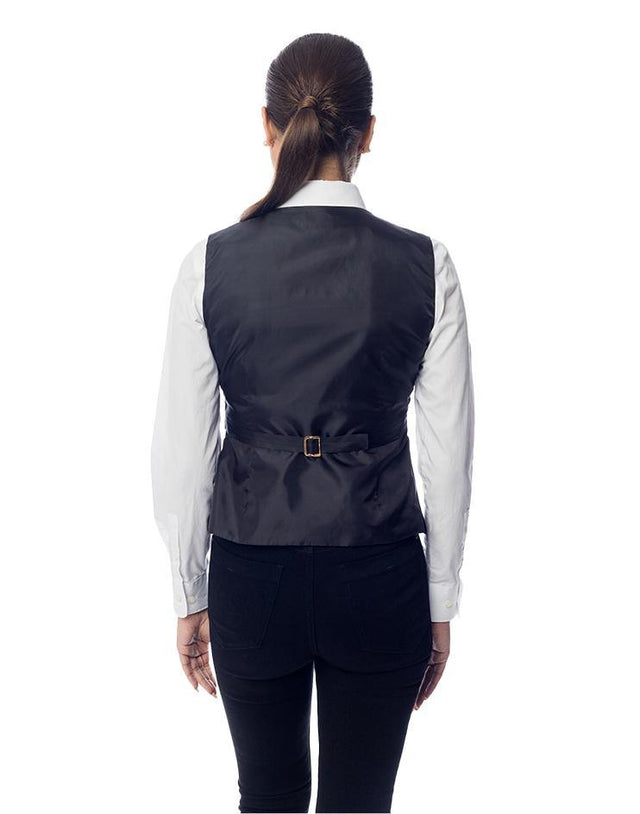 Navy Vest with Velvet Lapels and Gold Buttons - Kloth Studio Inc. - klothstudio.com
