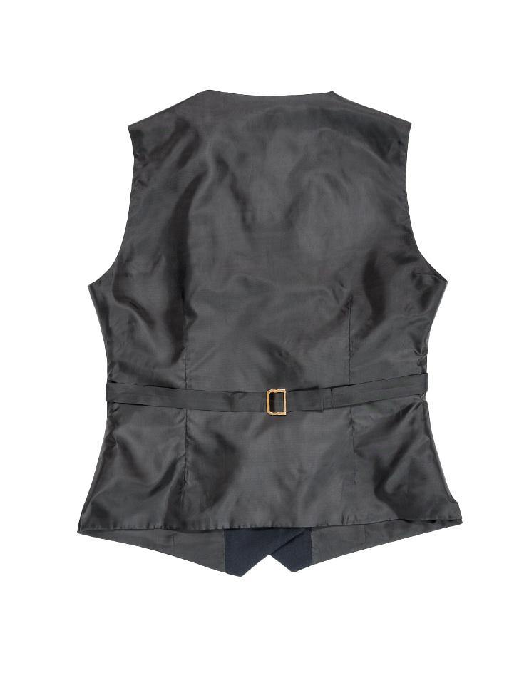Navy Vest with Velvet Lapels and Gold Buttons - Kloth Studio Inc. - klothstudio.com