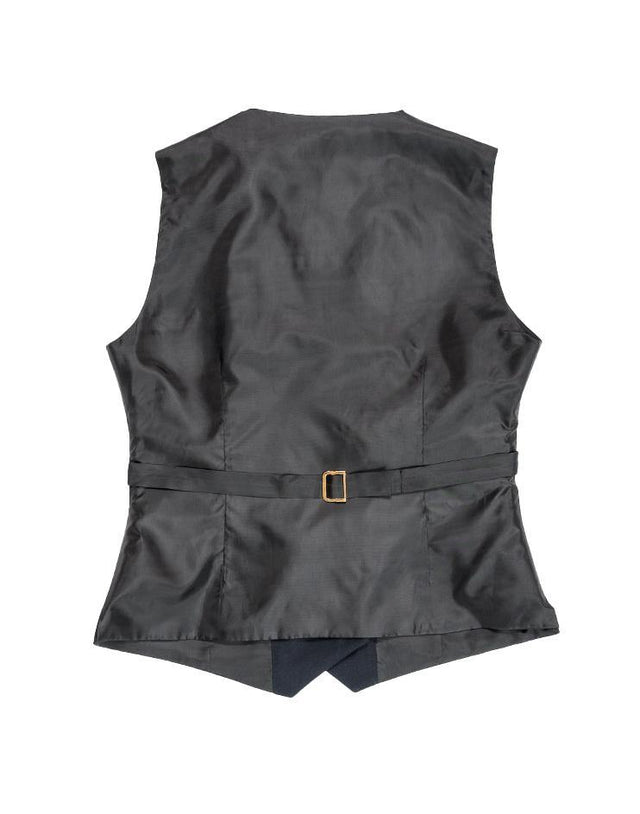 Navy Vest with Velvet Lapels and Gold Buttons - Kloth Studio Inc. - klothstudio.com