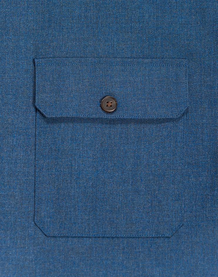 Blue Button-Down Shirt with Chest Pockets - Kloth Studio Inc. - klothstudio.com