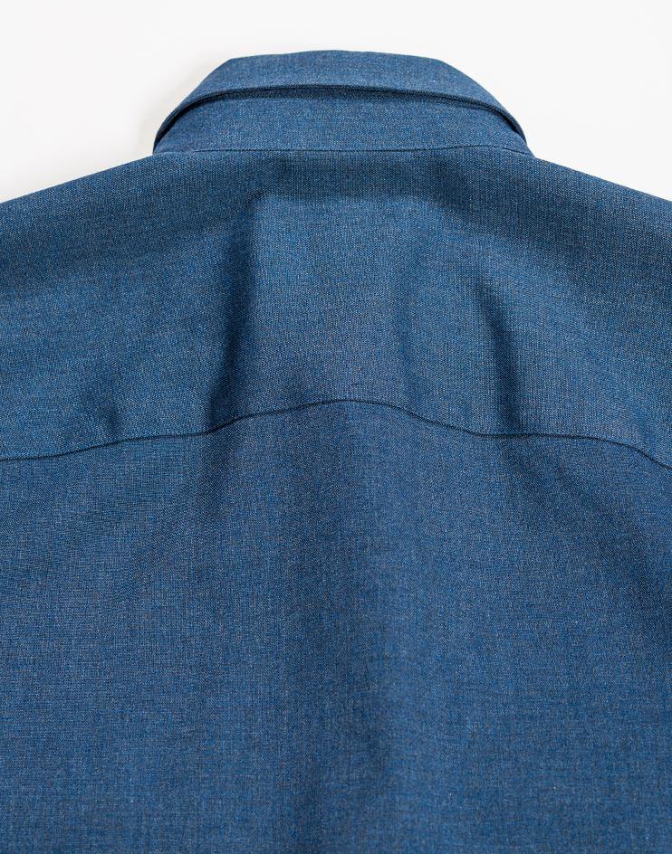 Blue Button-Down Shirt with Chest Pockets - Kloth Studio Inc. - klothstudio.com
