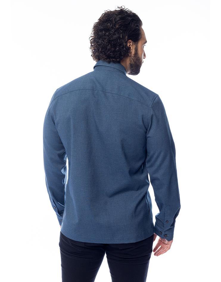 Blue Button-Down Shirt with Chest Pockets - Kloth Studio Inc. - klothstudio.com