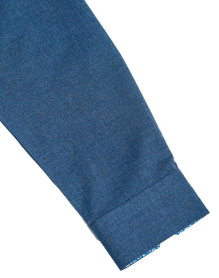 Blue Button-Down Shirt with Chest Pockets - Kloth Studio Inc. - klothstudio.com