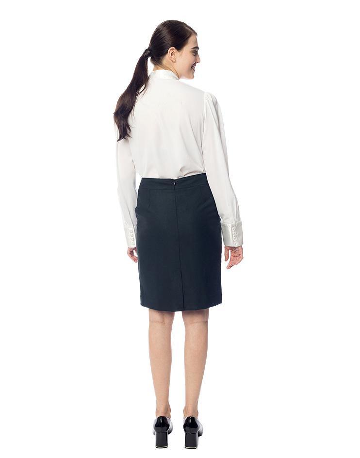 Cream Blouse with Satin Neck Tie - Kloth Studio Inc. - klothstudio.com