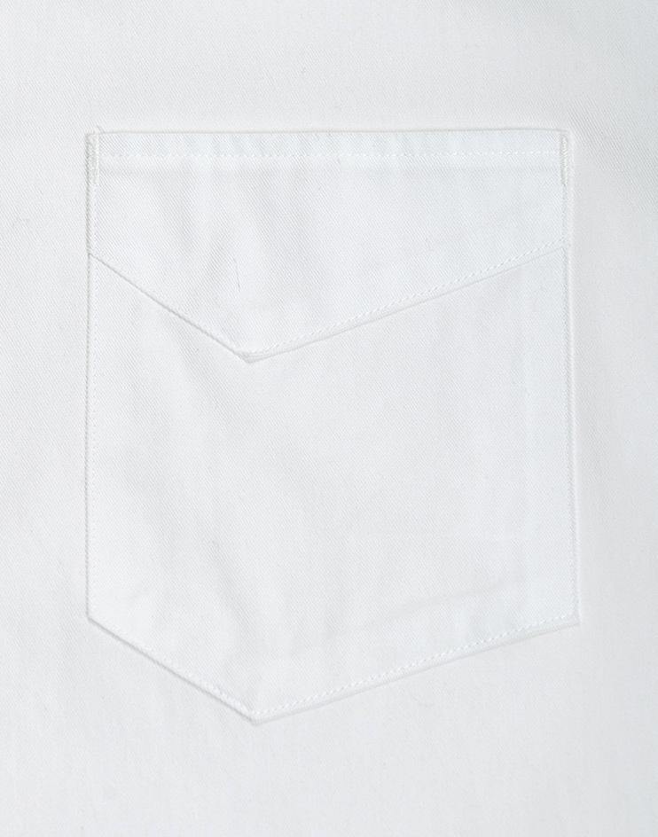 White Mandarin Collar Button Down with Short-Sleeves - Kloth Studio Inc. - klothstudio.com
