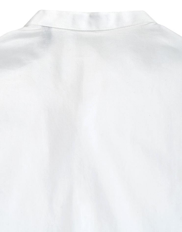 White Mandarin Collar Button Down with Short-Sleeves - Kloth Studio Inc. - klothstudio.com