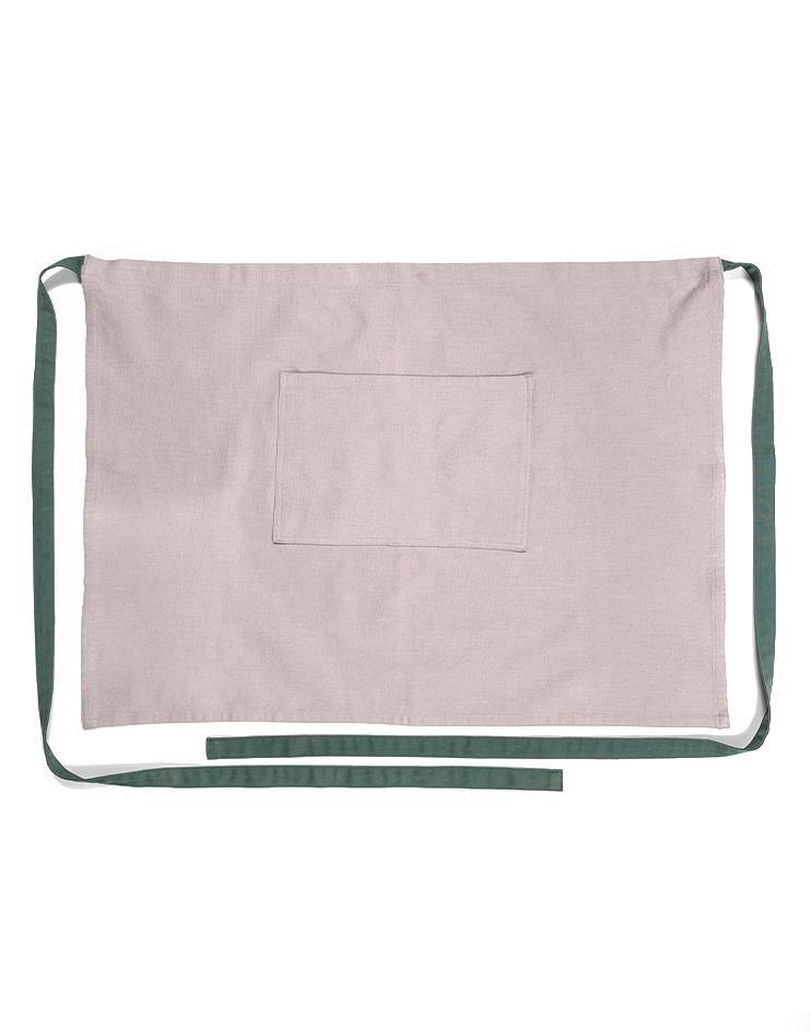 Beige Khaki Apron with Sage Coloured Contrasting Straps - Kloth Studio Inc. - klothstudio.com