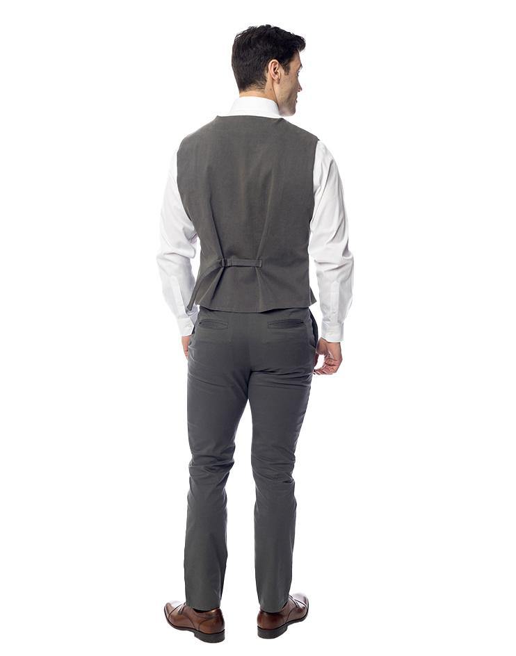 Men's Grey 3-Button Vest - Kloth Studio Inc. - klothstudio.com