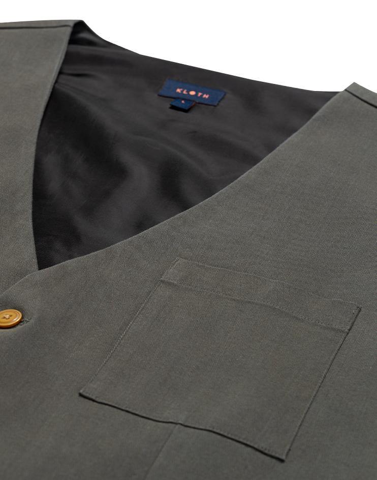Men's Grey 3-Button Vest - Kloth Studio Inc. - klothstudio.com