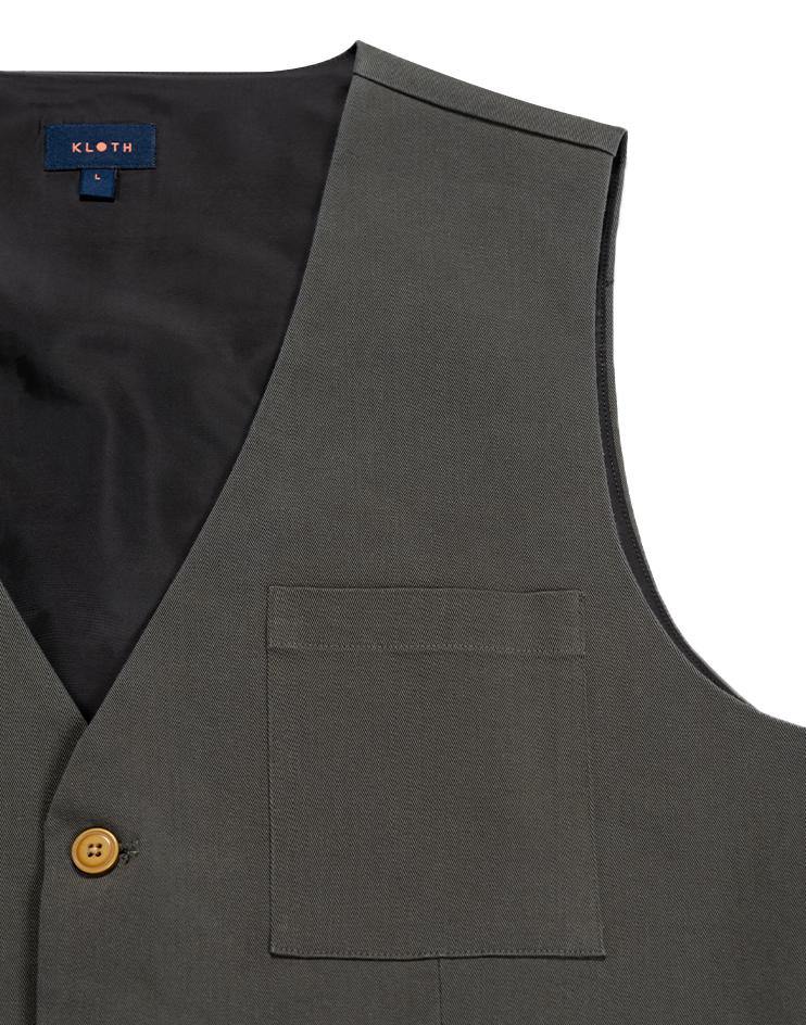 Men's Grey 3-Button Vest - Kloth Studio Inc. - klothstudio.com