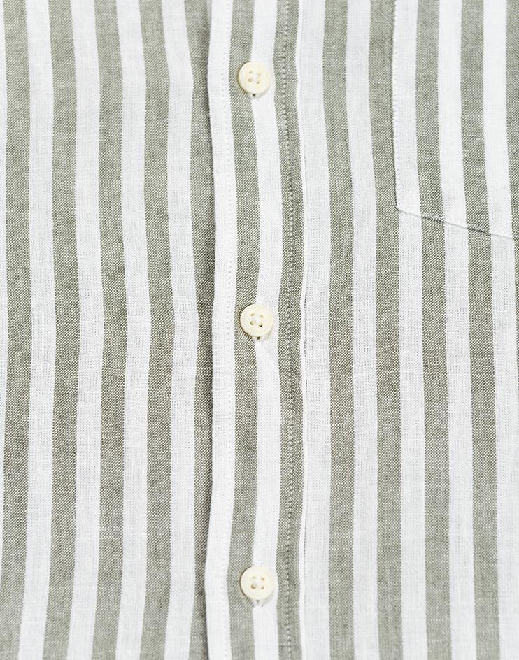 Olive and White Striped Button-Down - Kloth Studio Inc. - klothstudio.com