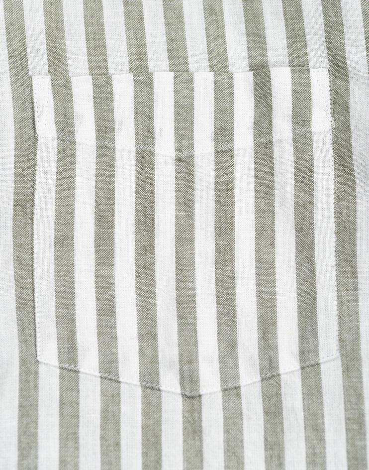 Olive and White Striped Button-Down - Kloth Studio Inc. - klothstudio.com
