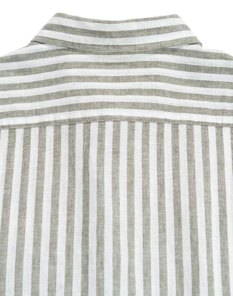 Olive and White Striped Button-Down - Kloth Studio Inc. - klothstudio.com