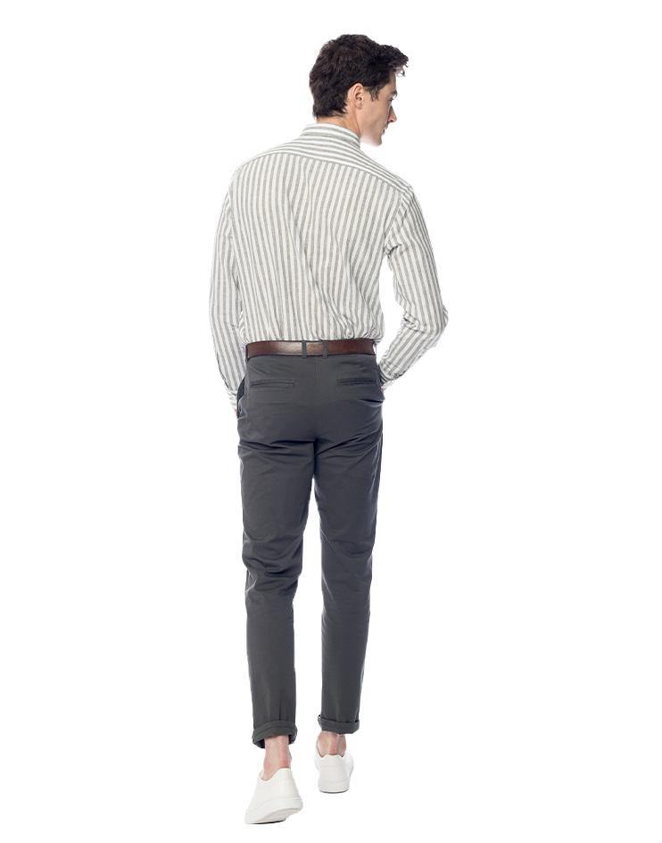 Olive and White Striped Button-Down - Kloth Studio Inc. - klothstudio.com