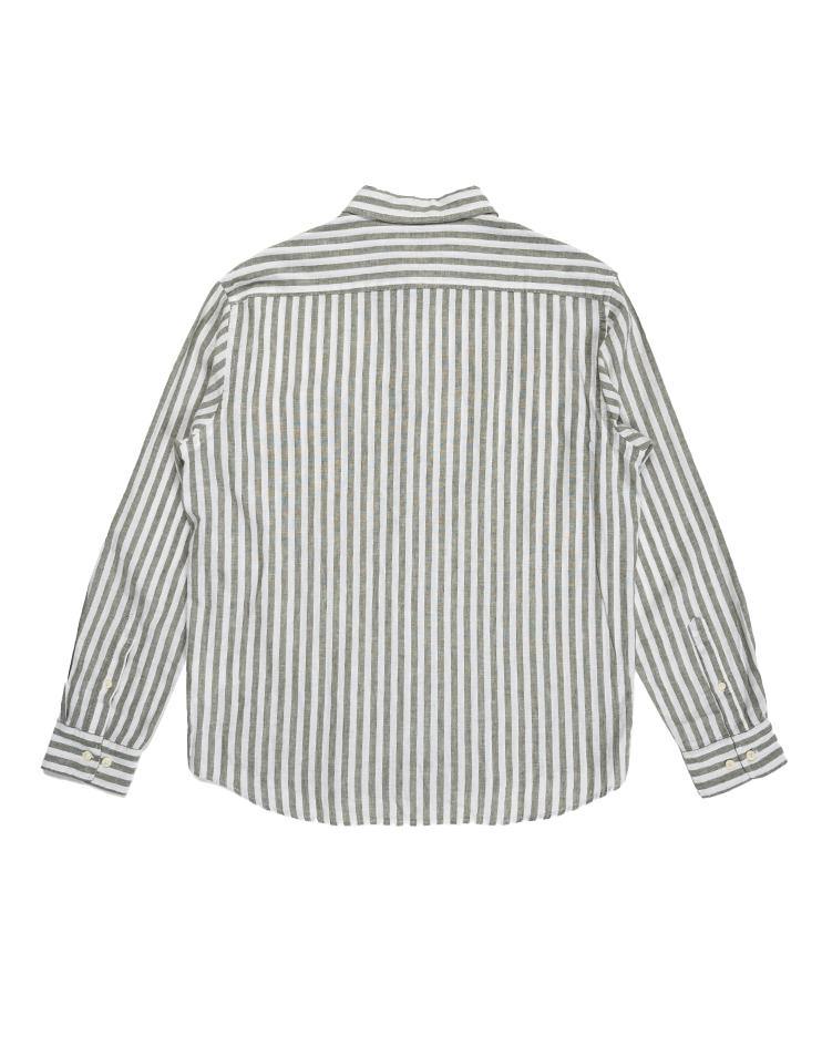 Olive and White Striped Button-Down - Kloth Studio Inc. - klothstudio.com