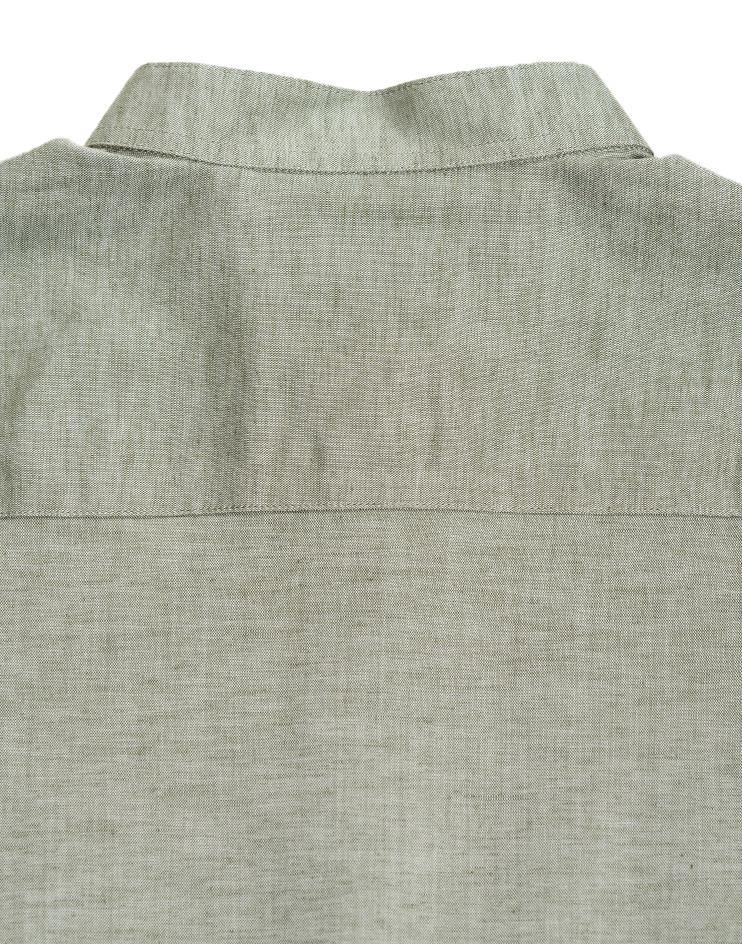 Olive Green Mandarin Collar Shirt - Kloth Studio Inc. - klothstudio.com