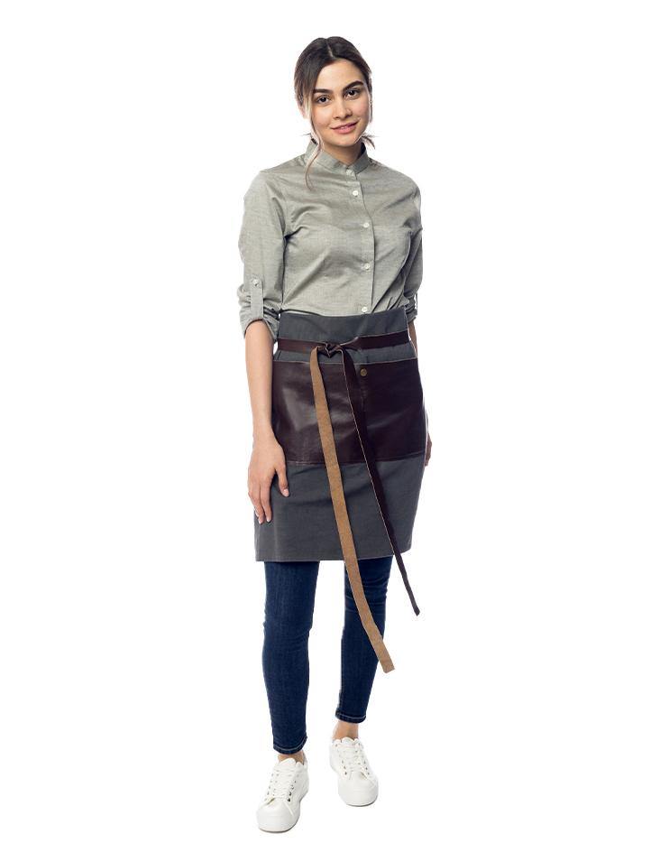 Olive Green Mandarin Collar Shirt - Kloth Studio Inc. - klothstudio.com