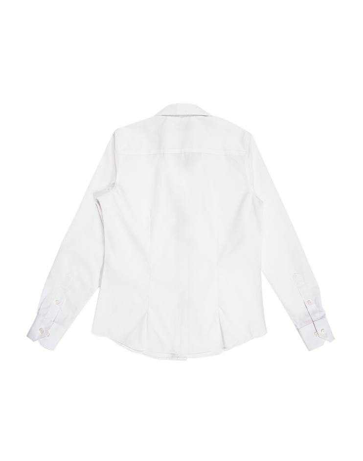 White Collared Shirt with Tan Contrast - Kloth Studio Inc. - klothstudio.com