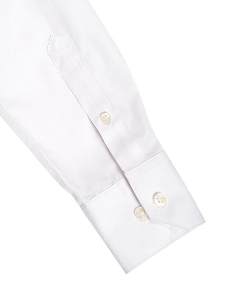 White Collared Shirt with Tan Contrast - Kloth Studio Inc. - klothstudio.com