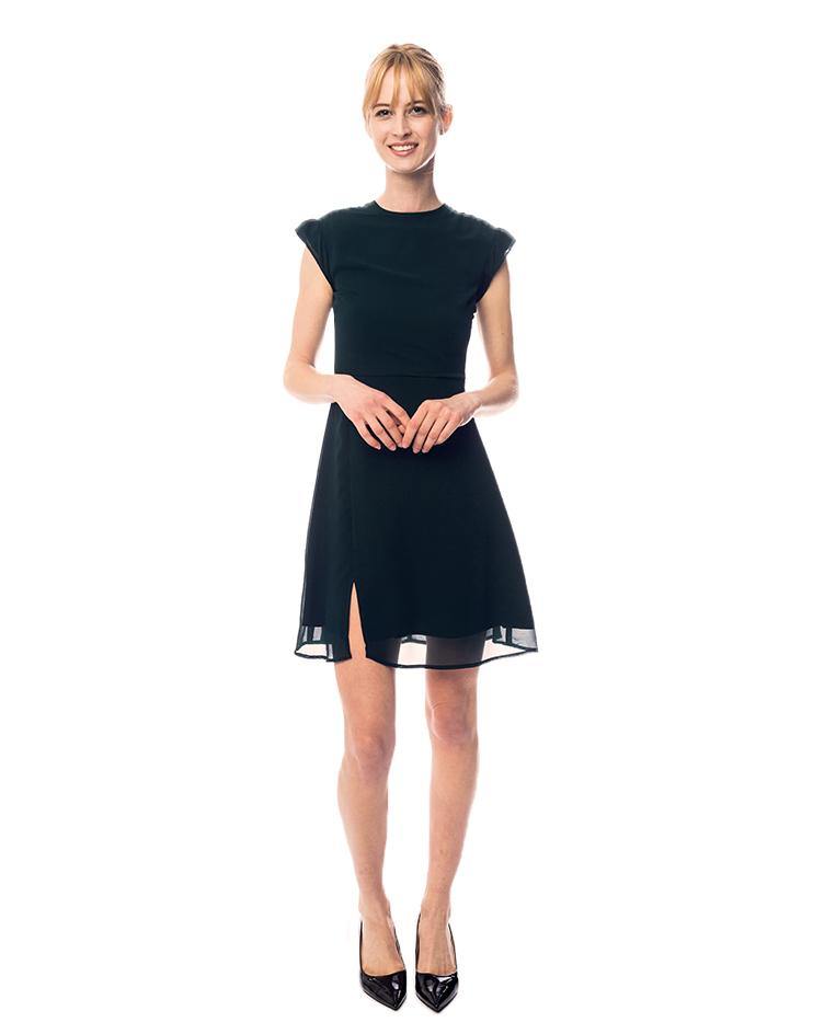 Forest Green Dress with Front Slit - Kloth Studio Inc. - klothstudio.com