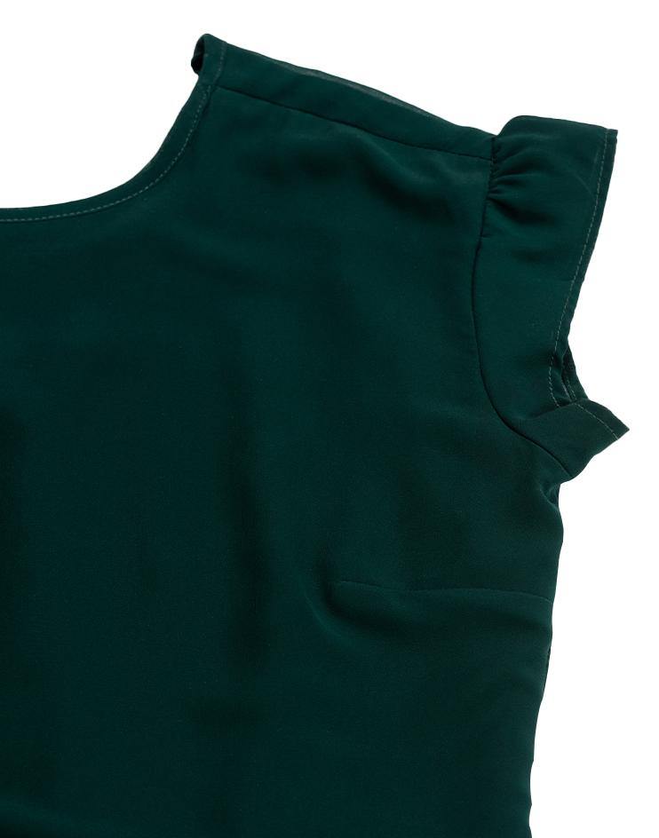 Forest Green Dress with Front Slit - Kloth Studio Inc. - klothstudio.com